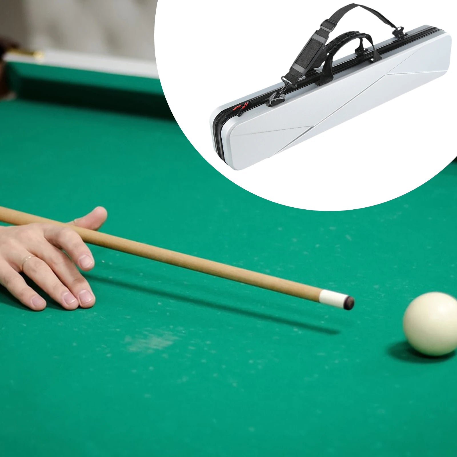 Lightweight Billiard Stick Carrying Case 1/2 Split Club Bag for Traveling Billiards,Lockable Hard Shell Travel Pool Sticks Case