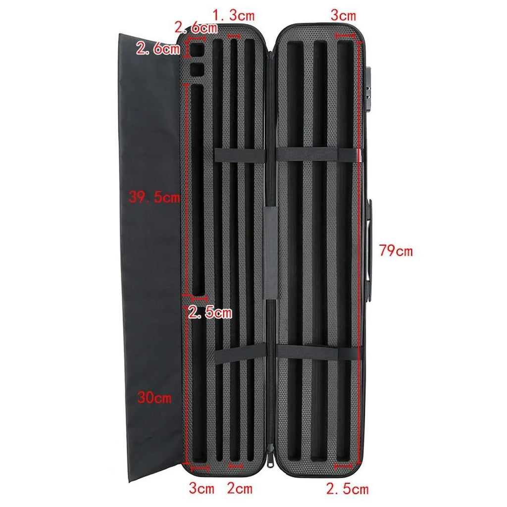 Lightweight Billiard Stick Carrying Case 1/2 Split Club Bag for Traveling Billiards,Lockable Hard Shell Travel Pool Sticks Case