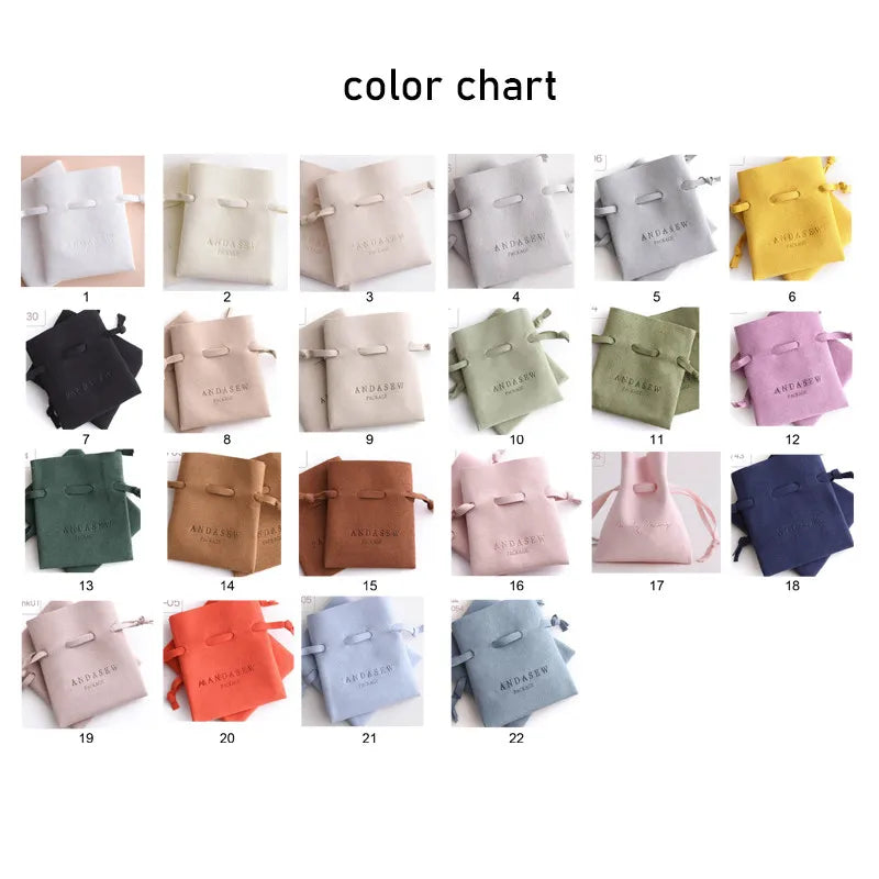 50 Jewelry Gift Bags Custom Logo 8X8cm Yellow Microfiber Packaging Pouch For Rings Earrings Tarot Card Wedding Favors Velvet Bag