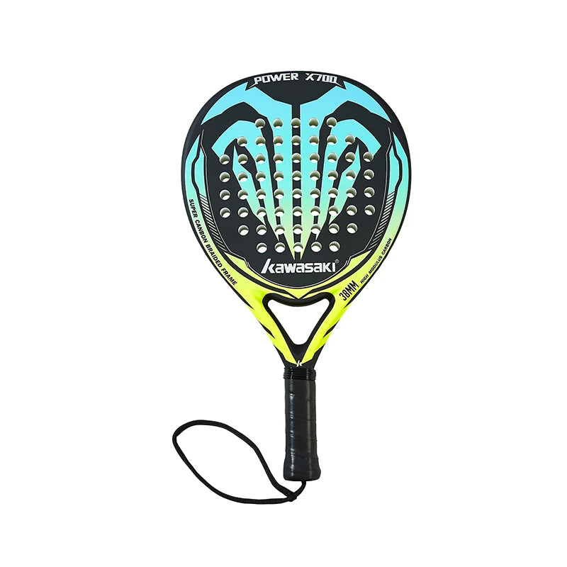 Kawasaki 2022 Padel Tennis Carbon Fiber Soft EVA Face Tennis Paddle Racquet with Padle Bag Cover Beach Tennis Paddle Racket