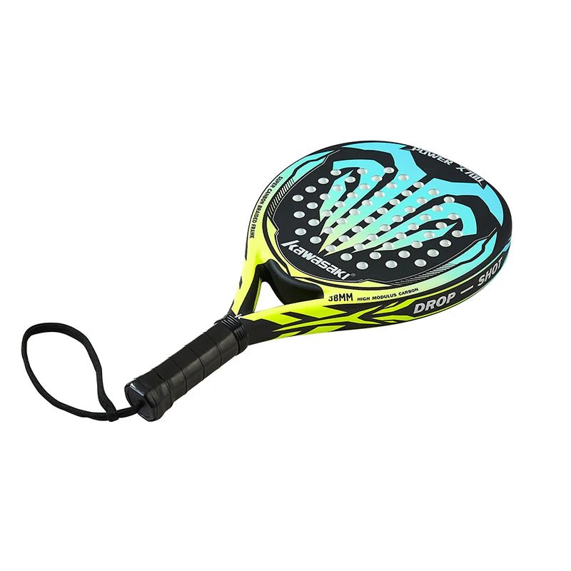 Kawasaki 2022 Padel Tennis Carbon Fiber Soft EVA Face Tennis Paddle Racquet with Padle Bag Cover Beach Tennis Paddle Racket