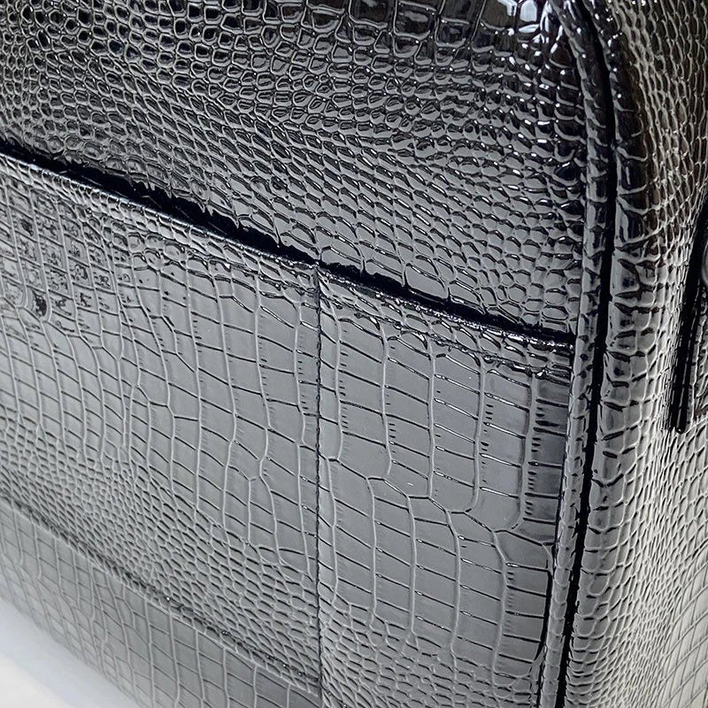 New Crocodile PU Leather Cosmetic Bag Professional Make Up Box Large Capacity Storage Travel Toiletry Makeup Suitcase