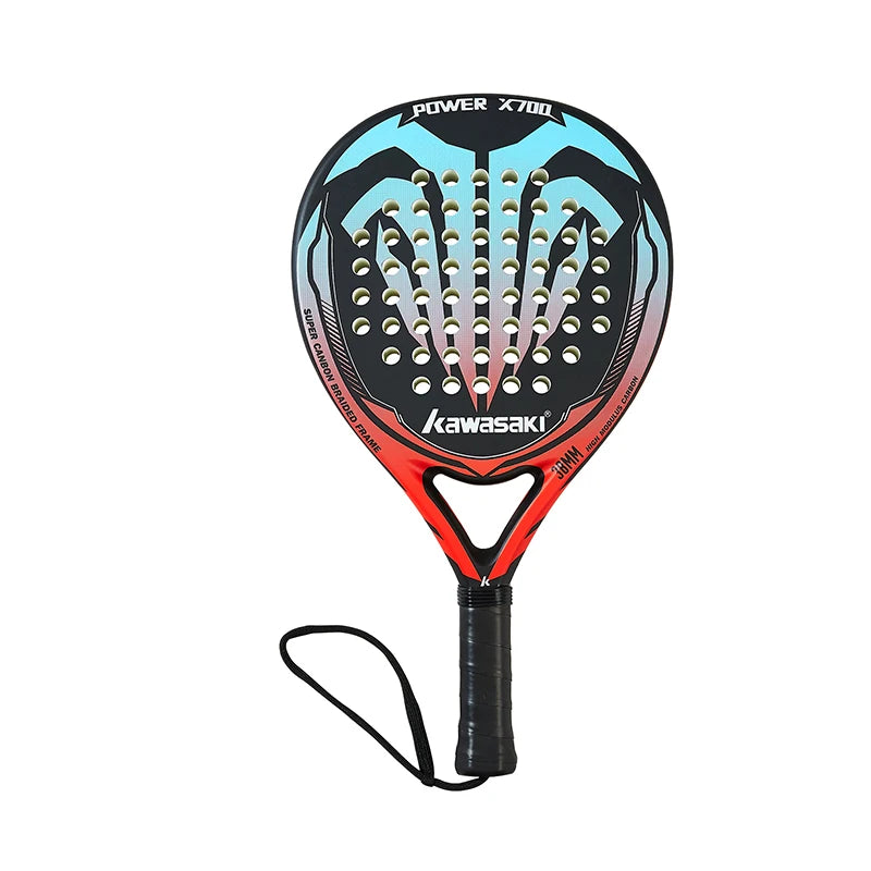 Kawasaki 2022 Padel Tennis Carbon Fiber Soft EVA Face Tennis Paddle Racquet with Padle Bag Cover Beach Tennis Paddle Racket