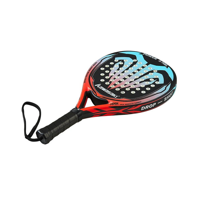 Kawasaki 2022 Padel Tennis Carbon Fiber Soft EVA Face Tennis Paddle Racquet with Padle Bag Cover Beach Tennis Paddle Racket