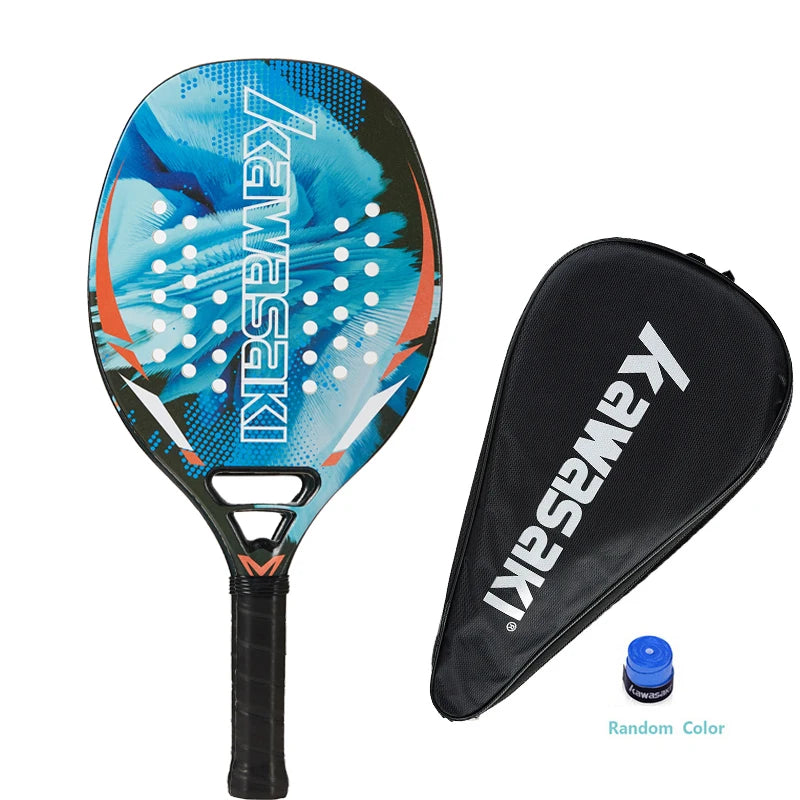 Kawasaki 2022 Padel Tennis Carbon Fiber Soft EVA Face Tennis Paddle Racquet with Padle Bag Cover Beach Tennis Paddle Racket