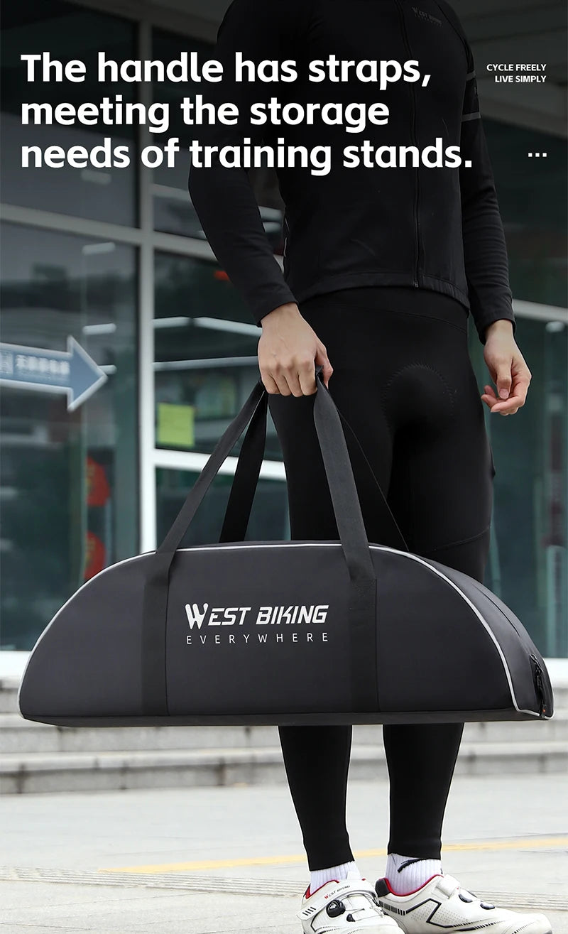 WEST BIKING Portable Bicycle Magnetic Resistance Roller Training Stand Indoor MTB Road Bike Roller Trainer with Storage Bag