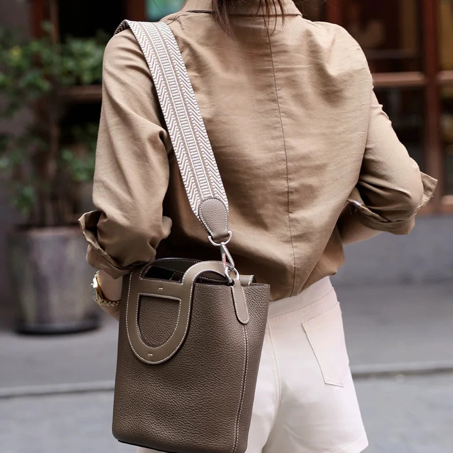 5cm Wide Togo Cowhide Woven Canvas Strap Suitable For Kelly Evelyn Bag Shoulder Strap Diagonal Cross Leather Material