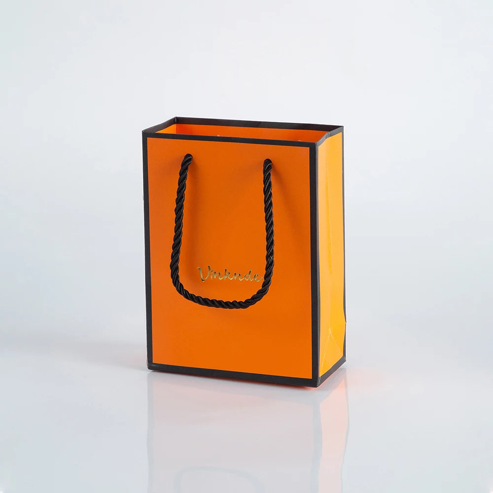 50pcs Custom Logo Luxury Retail Boutique Shopping Tote Bag White Black Kraft Gift Paper Bags For Perfume Shoes Clothes Packaging