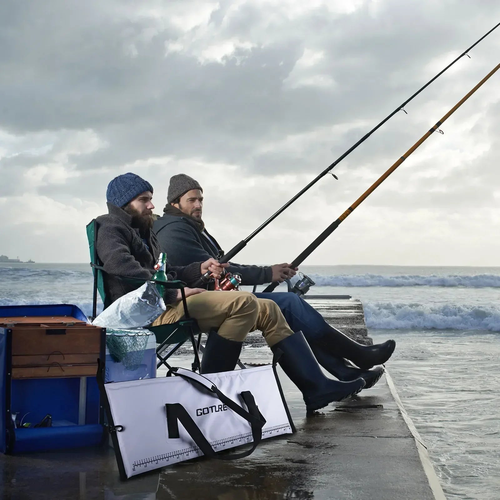 Goture Sea Fishing Live Fish Insulated Cooler Bag Waterproof Fish Bag Fishing Cooler Bag Freshness 72 Hour Retention Collapsible