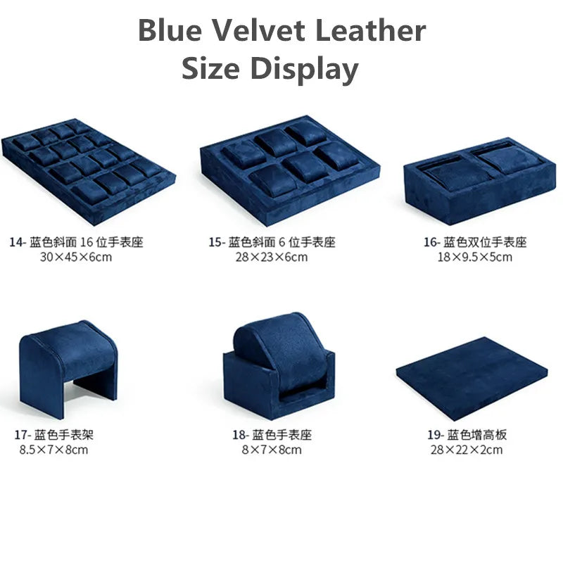 High End Watch Display Case Black and White Brushed Multi Position Watch Display Tray Blue Movable Pillow Bag Watch Display