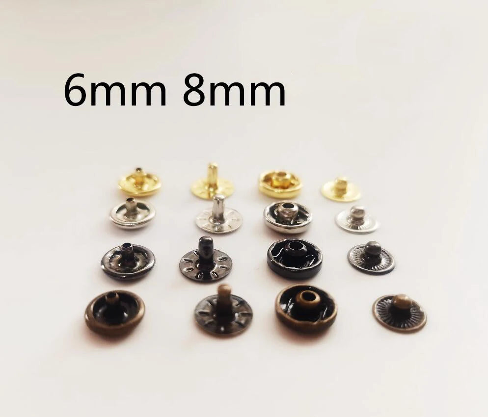 100-500Set 6mm 8mm Wholesale Mini Metal Snap Fasteners Snap Button Press Buckle For DIY Doll Clothing Garment Bag Shoes Crafts