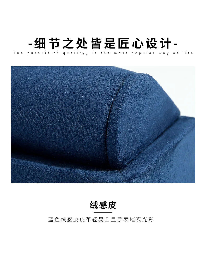 High End Watch Display Case Black and White Brushed Multi Position Watch Display Tray Blue Movable Pillow Bag Watch Display