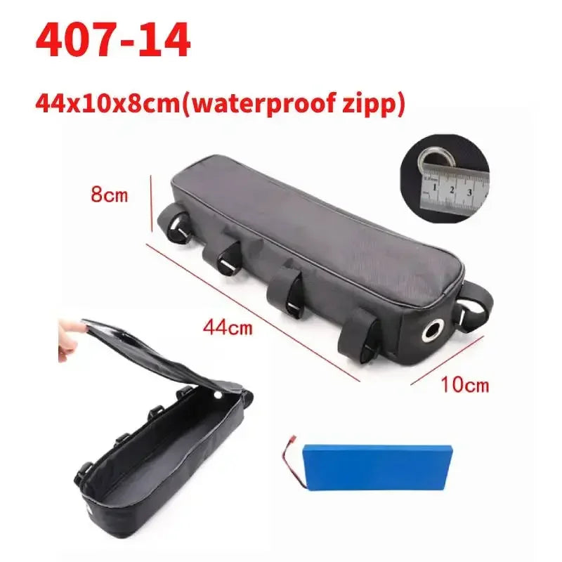 Bicycle Tube Frame Pack Bag, Battery Front Tool Box, Storage Case, MTB Ebike