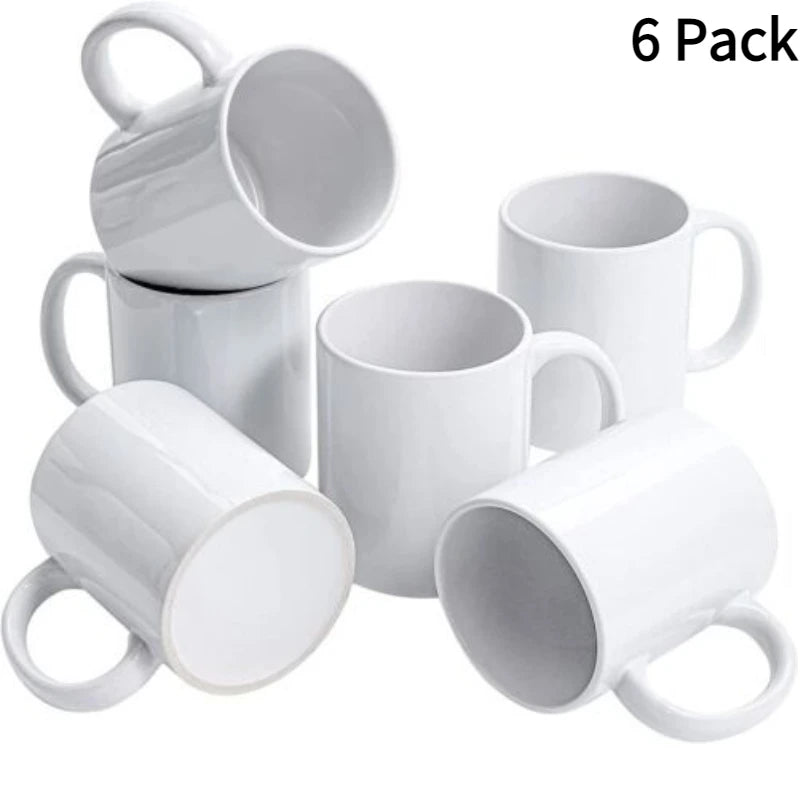 HTVRONT Sublimation Mugs 11oz Ceramic Sublimation Mugs Blank Bulk Coffee Mug White Ceramic Photo Cups With Bubble Bag