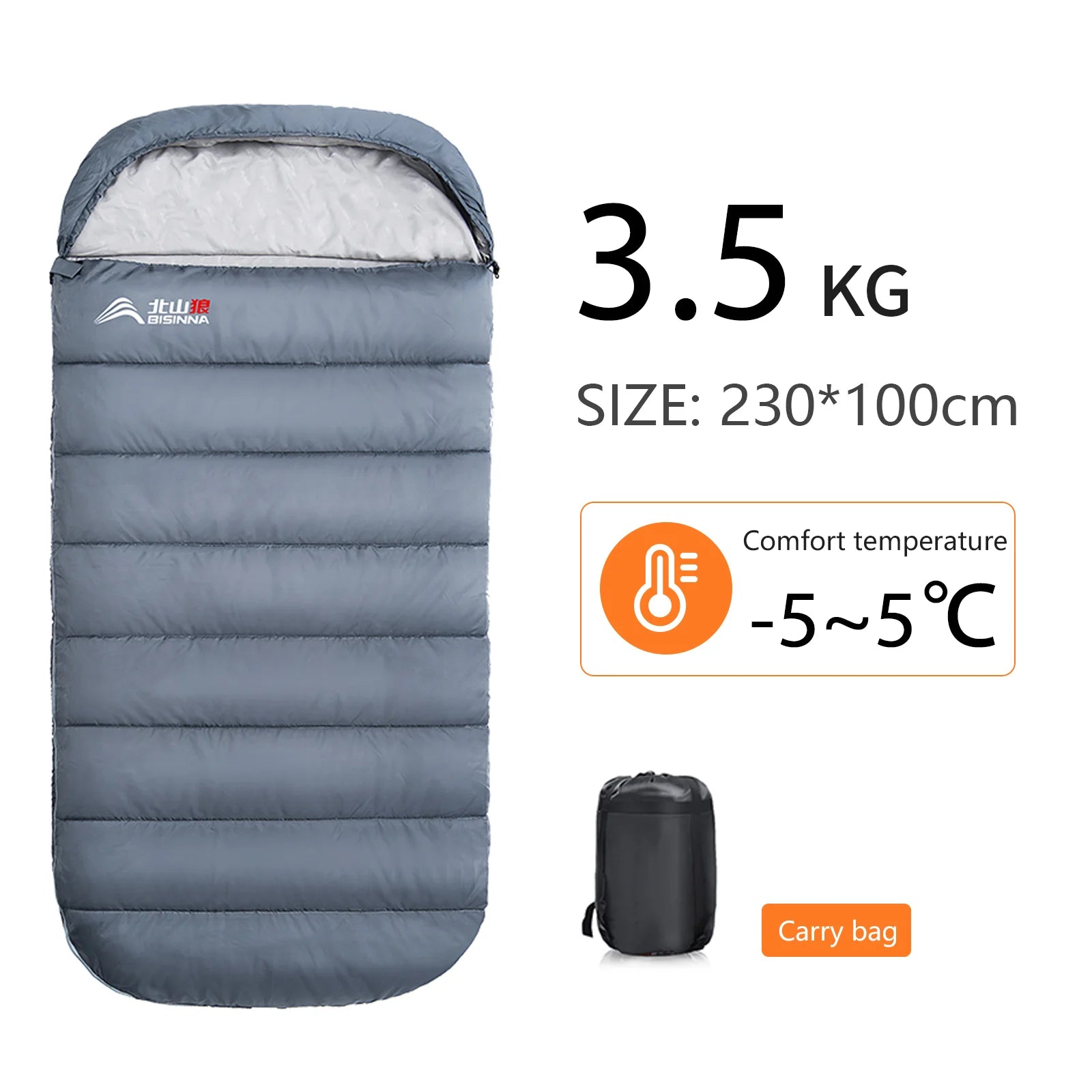 Hot Sale Large Camping Sleeping Bag Lightweight 3 Season Loose Widen Bag Long Size for Adult Rest Hiking Fishing Wholsale