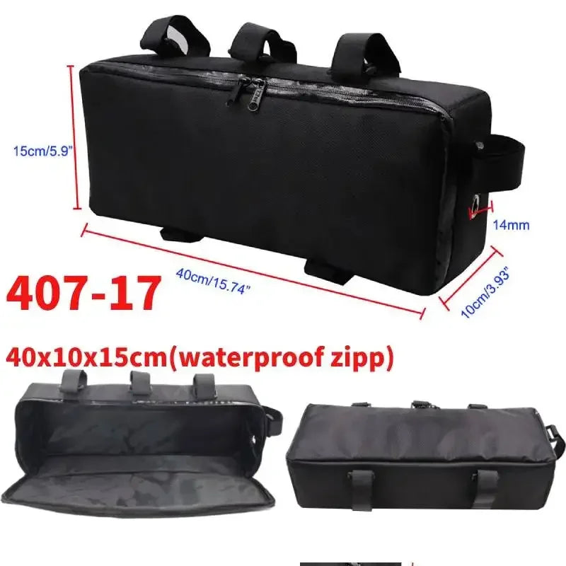 Bicycle Tube Frame Pack Bag, Battery Front Tool Box, Storage Case, MTB Ebike