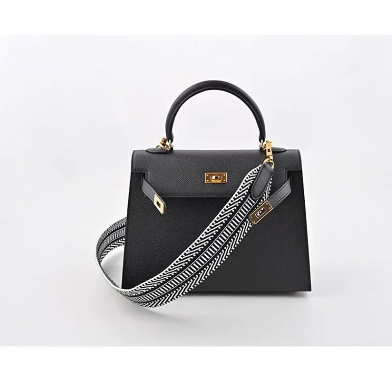 New 5cm Wide Swift Cowhide Canvas Bag Strap Versatile Style Suitable For Kelly Evelyn Bag Shoulder Strap Crossbody Strap DIY