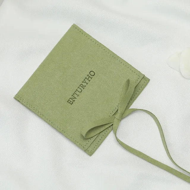 50 Jewelry Gift Bags Custom Logo 8X8cm Yellow Microfiber Packaging Pouch For Rings Earrings Tarot Card Wedding Favors Velvet Bag