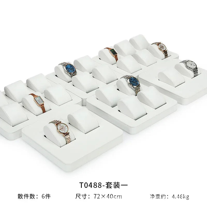 High End Watch Display Case Black and White Brushed Multi Position Watch Display Tray Blue Movable Pillow Bag Watch Display