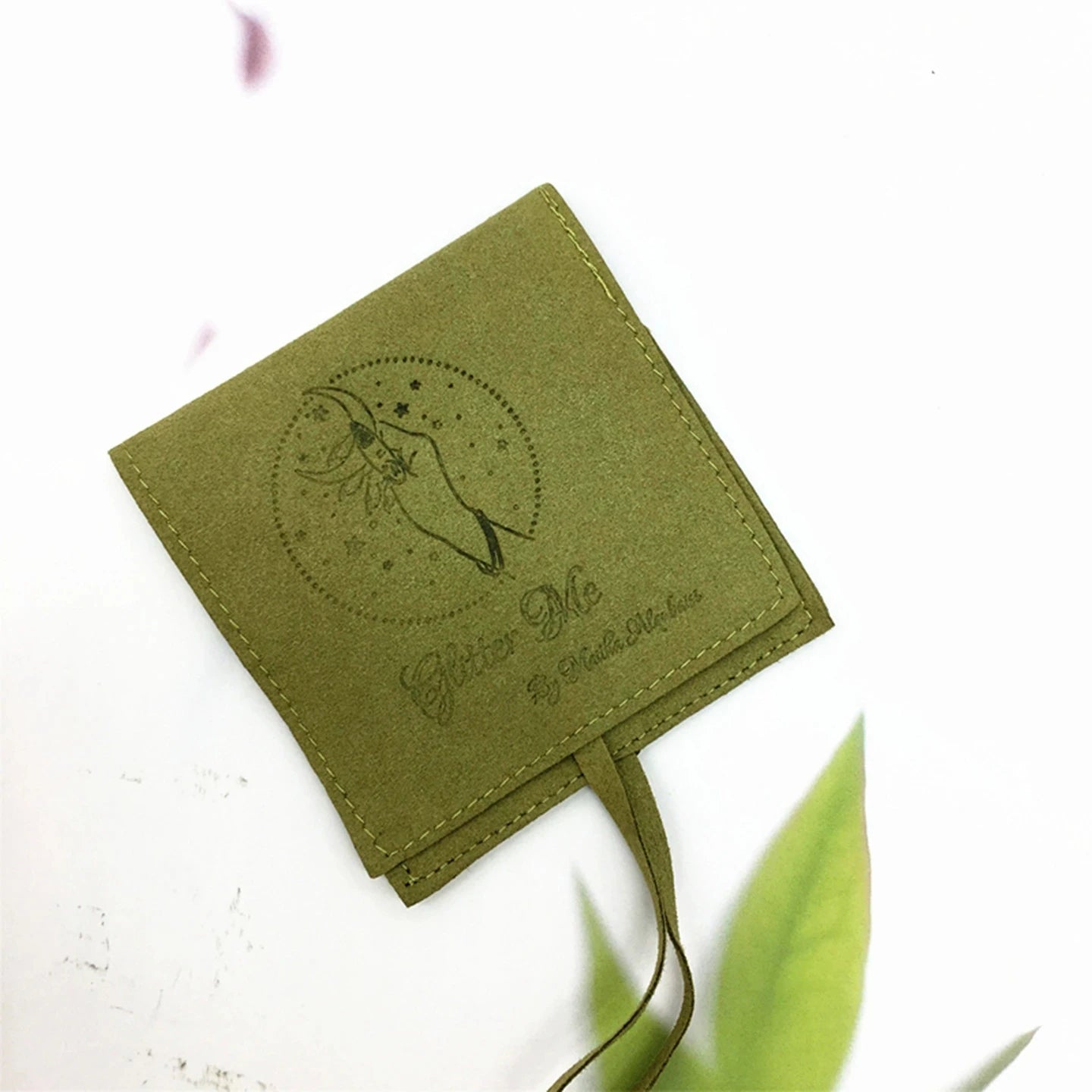 50 Jewelry Gift Bags Custom Logo 8X8cm Yellow Microfiber Packaging Pouch For Rings Earrings Tarot Card Wedding Favors Velvet Bag