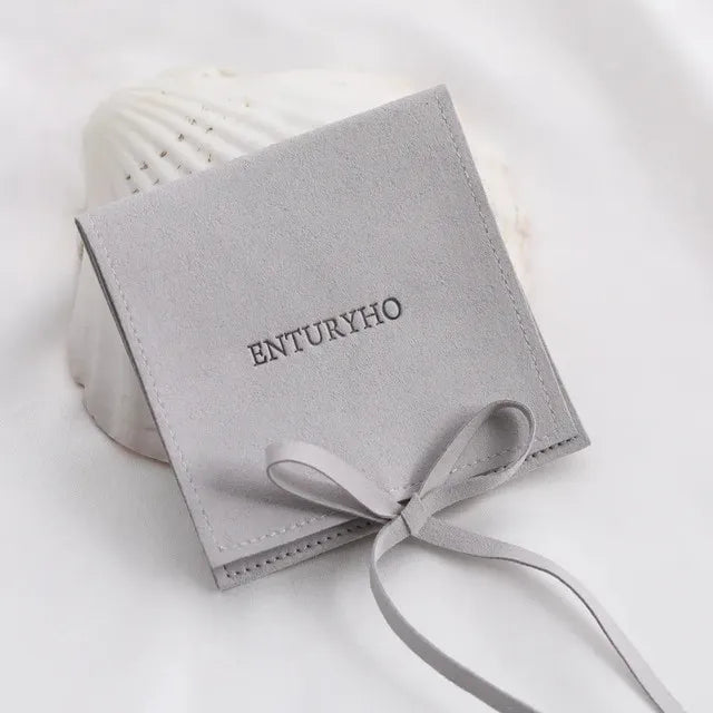 50 Jewelry Gift Bags Custom Logo 8X8cm Yellow Microfiber Packaging Pouch For Rings Earrings Tarot Card Wedding Favors Velvet Bag