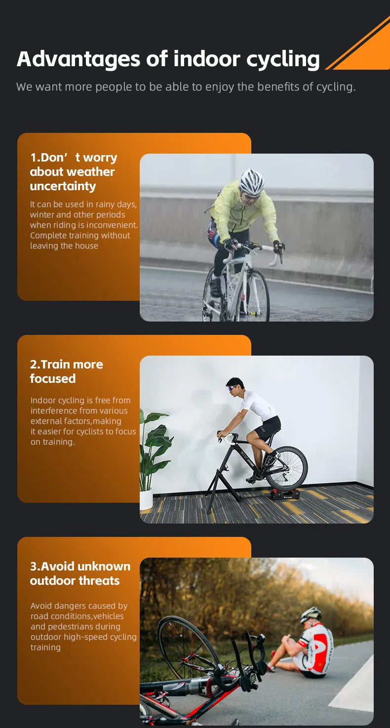 WEST BIKING Portable Bicycle Magnetic Resistance Roller Training Stand Indoor MTB Road Bike Roller Trainer with Storage Bag