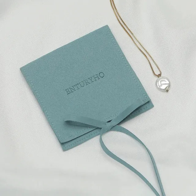 50 Jewelry Gift Bags Custom Logo 8X8cm Yellow Microfiber Packaging Pouch For Rings Earrings Tarot Card Wedding Favors Velvet Bag