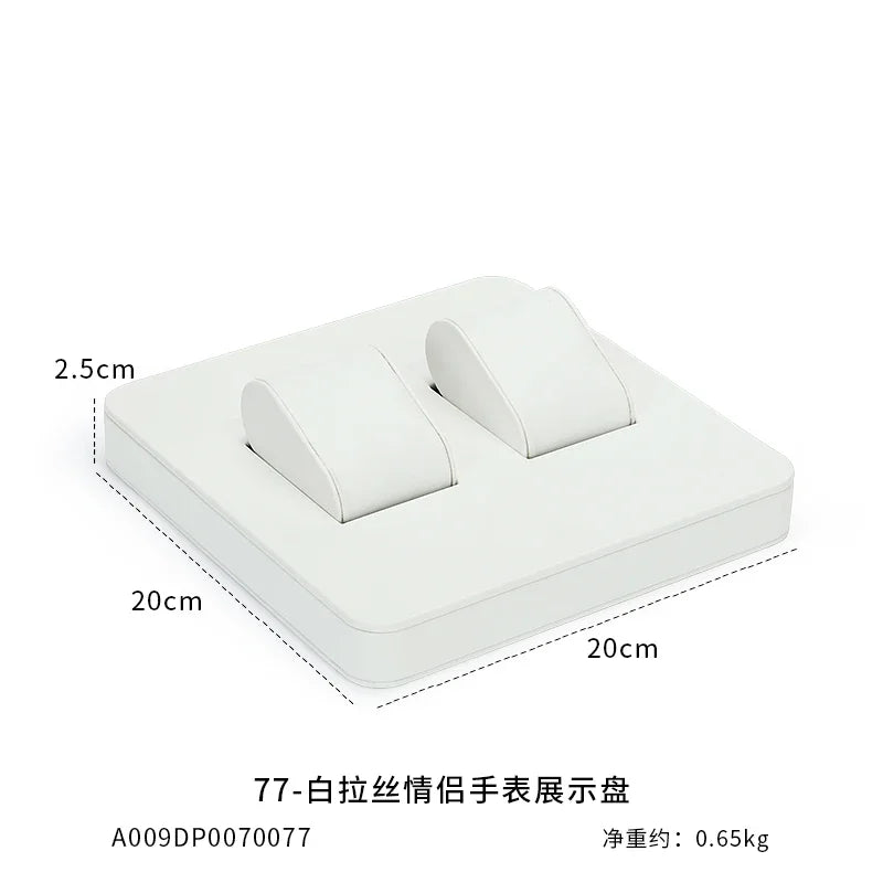 High End Watch Display Case Black and White Brushed Multi Position Watch Display Tray Blue Movable Pillow Bag Watch Display