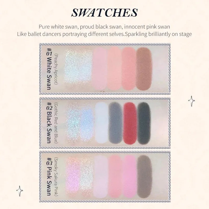 Flower Knows Makeup Set Swan Ballet Concealer Palette Embossed Blusher Shine Lipstick Kit With Bag THE SWEETIE BEAR Bunny Garden