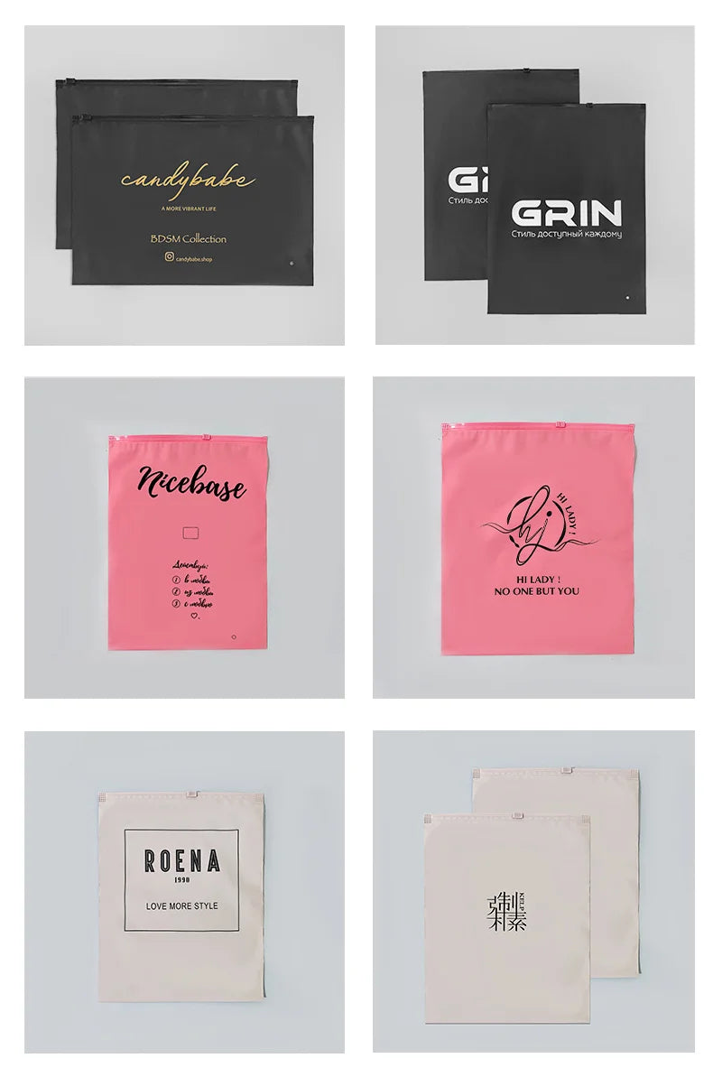 Enterprise custom frosted matte zipper bag product storage bag clothing swimsuit towel wig packaging bag with logo printing