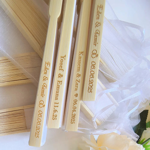 20/60/90 Personalized Engraved  Paper Fan with Gift bag with organza &  custom Wedding Supplies fans decorate ,Guest gifts