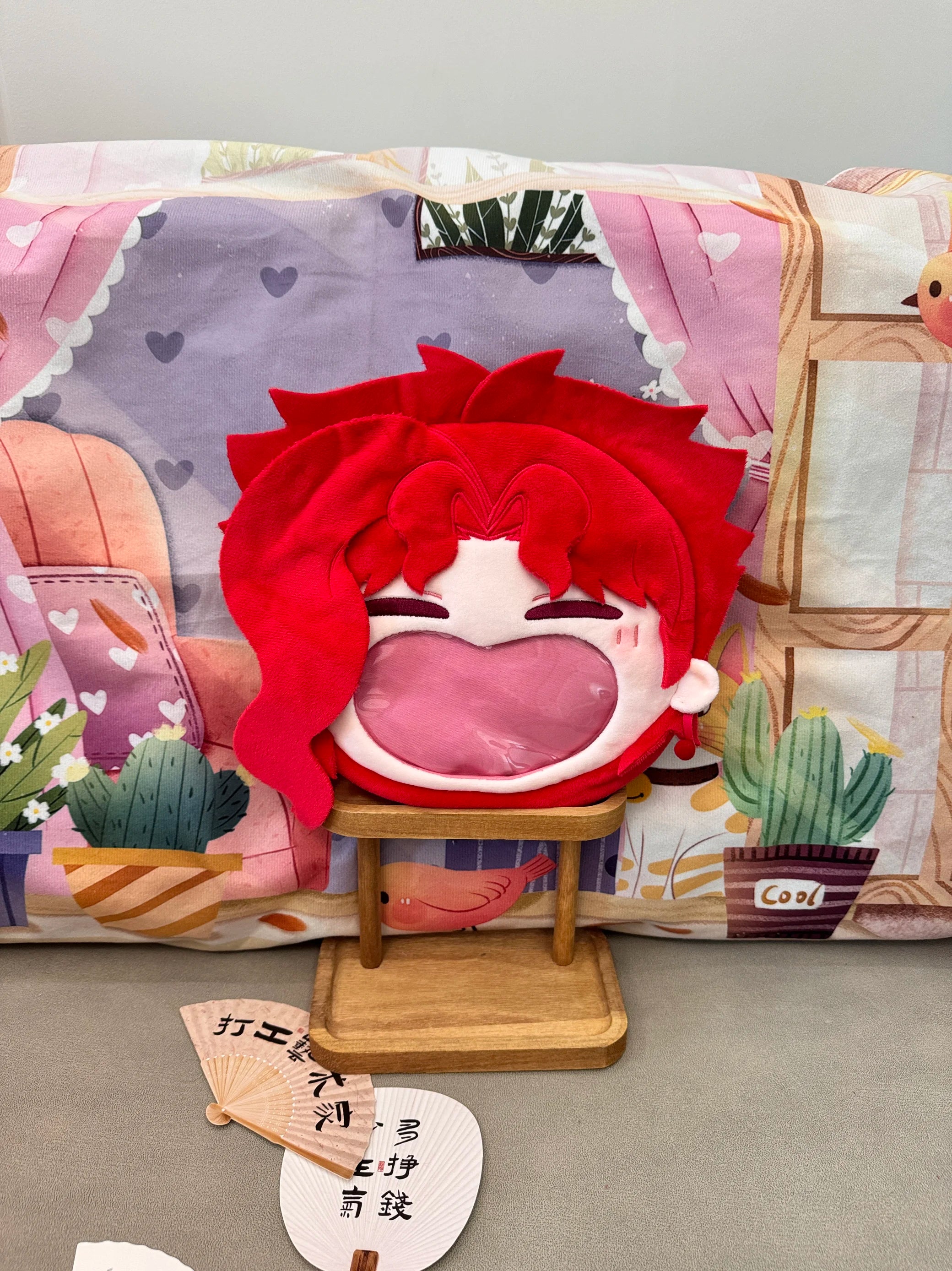 Japan Anime Kakyoin Noriaki Kawaii Big Face Cosplay Itbag Lolita Women Shoulder Bags Plush Backpack Funny Decor Fans Gift Bag
