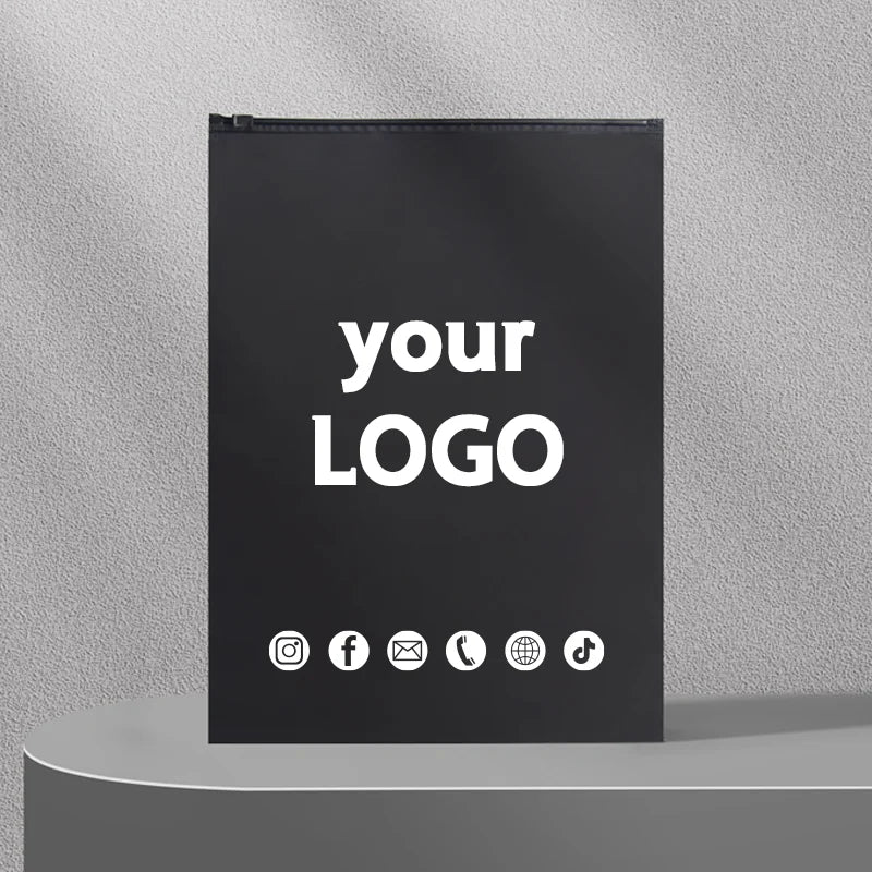 Enterprise custom frosted matte zipper bag product storage bag clothing swimsuit towel wig packaging bag with logo printing