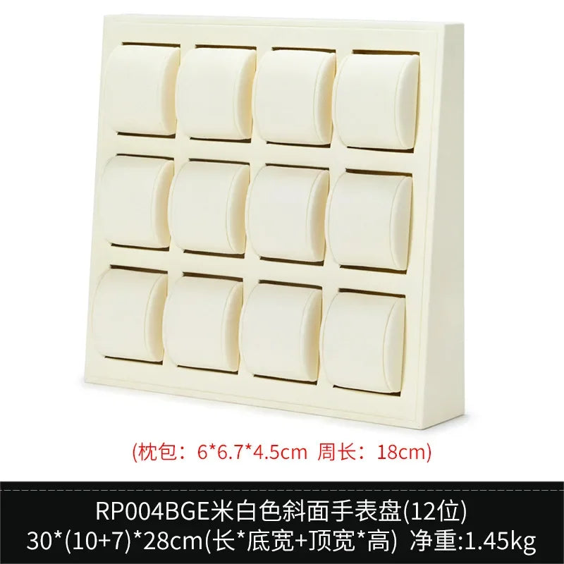 High End Watch Display Case Black and White Brushed Multi Position Watch Display Tray Blue Movable Pillow Bag Watch Display