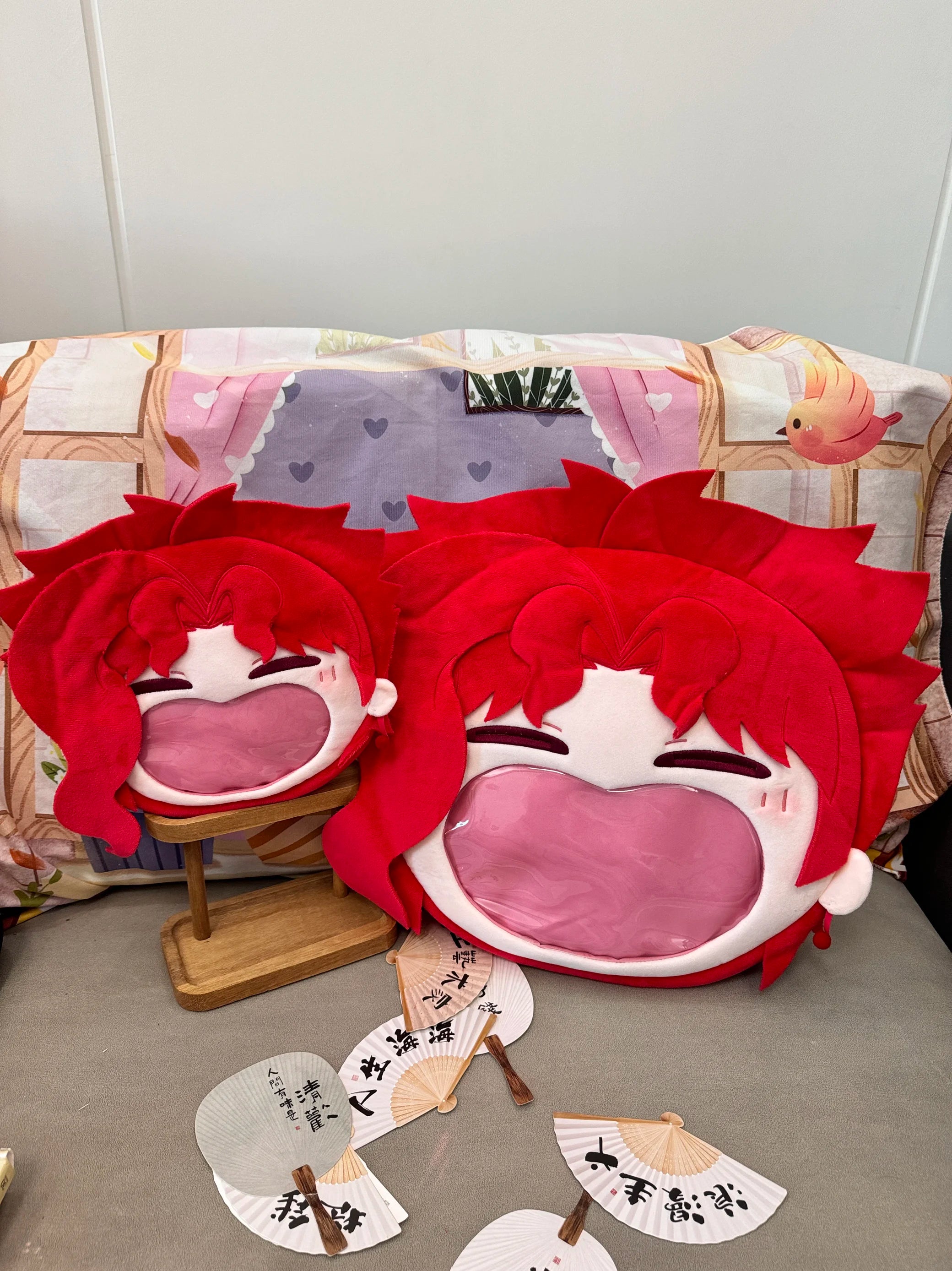 Japan Anime Kakyoin Noriaki Kawaii Big Face Cosplay Itbag Lolita Women Shoulder Bags Plush Backpack Funny Decor Fans Gift Bag