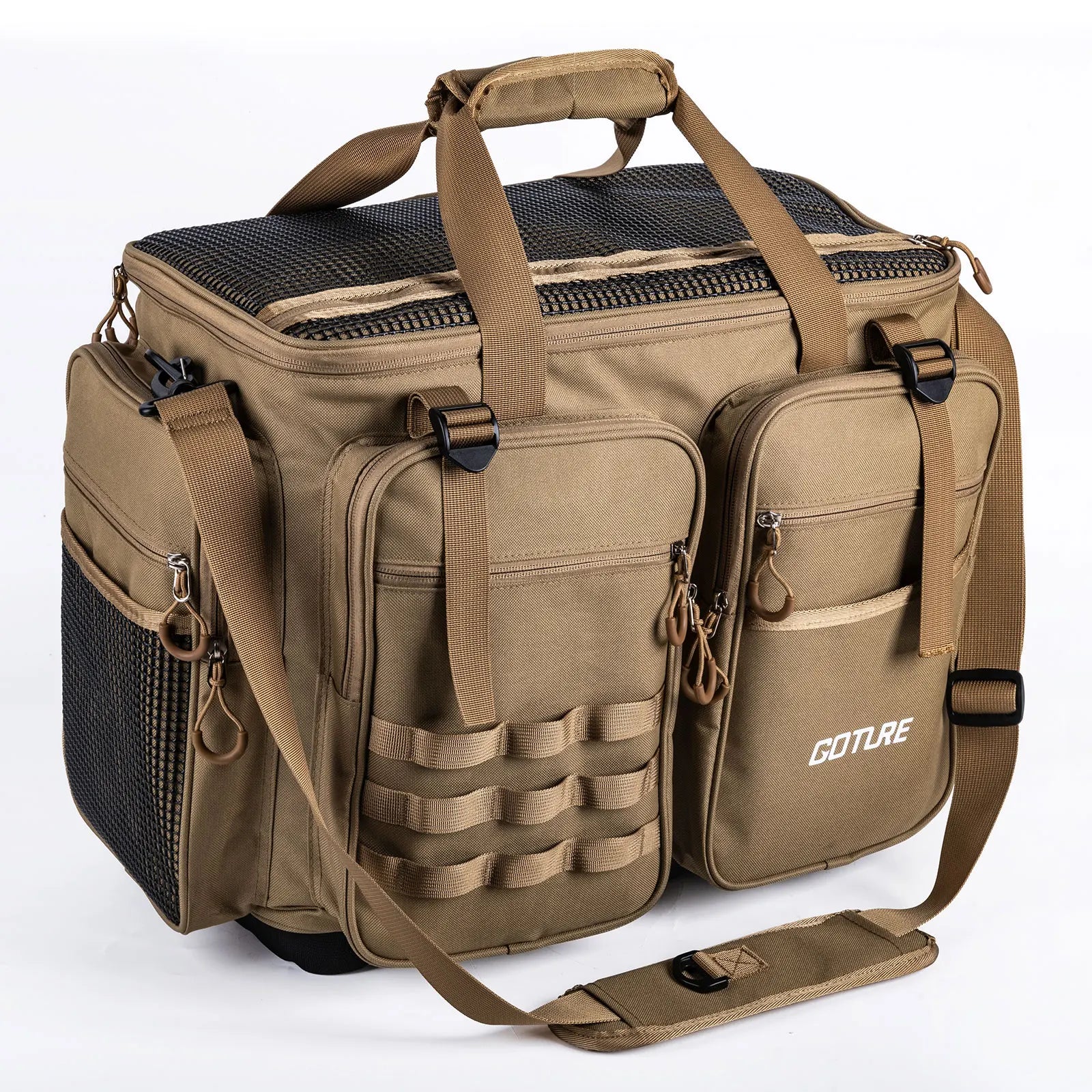 Goture Pro Angler Tackle Bag Holds 8x3700+4x3600 Trays Water Resistant Saltwater Fishing Gear Organizer 21.65" Gift for Men