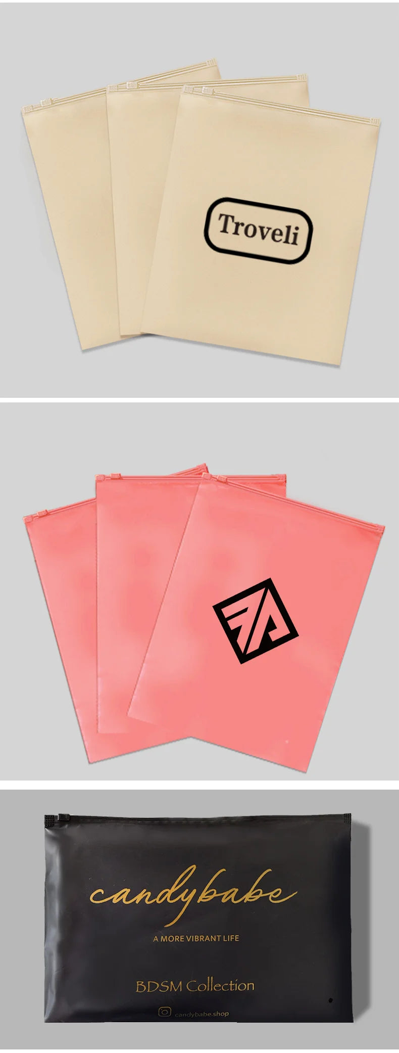 Enterprise custom frosted matte zipper bag product storage bag clothing swimsuit towel wig packaging bag with logo printing