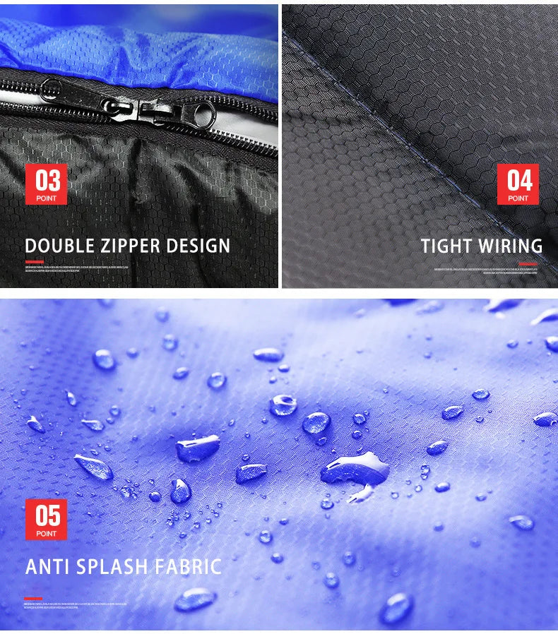 Backpacking Envelope Sleeping Bag Portable Waterproof Down Cotton Lightweight Camp Bedding for Outdoor Traveling Camping Hiking