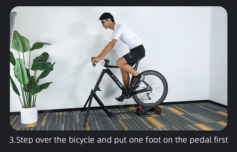 WEST BIKING Portable Bicycle Magnetic Resistance Roller Training Stand Indoor MTB Road Bike Roller Trainer with Storage Bag