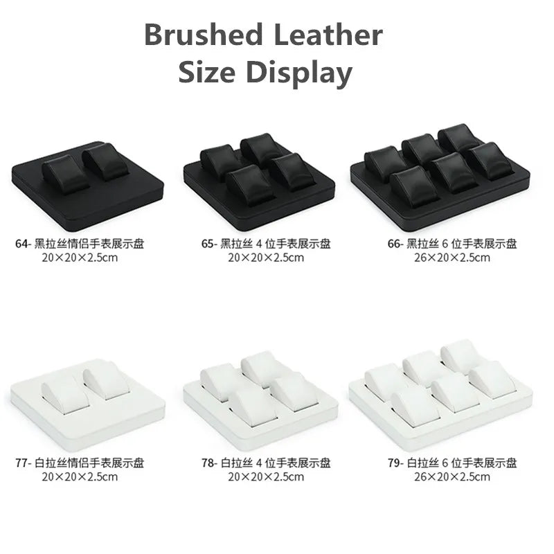 High End Watch Display Case Black and White Brushed Multi Position Watch Display Tray Blue Movable Pillow Bag Watch Display