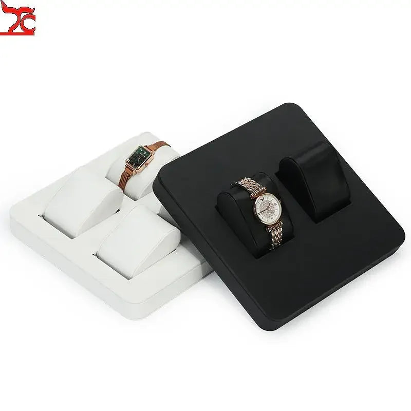 High End Watch Display Case Black and White Brushed Multi Position Watch Display Tray Blue Movable Pillow Bag Watch Display