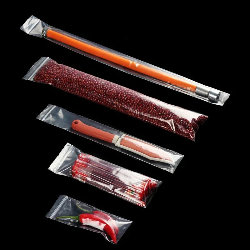 Thin and Long Strip-shaped PE Self Sealing Bag Transparent Plastic Packaging Bags Dustproof and Moisture-proof Sealed Pocket
