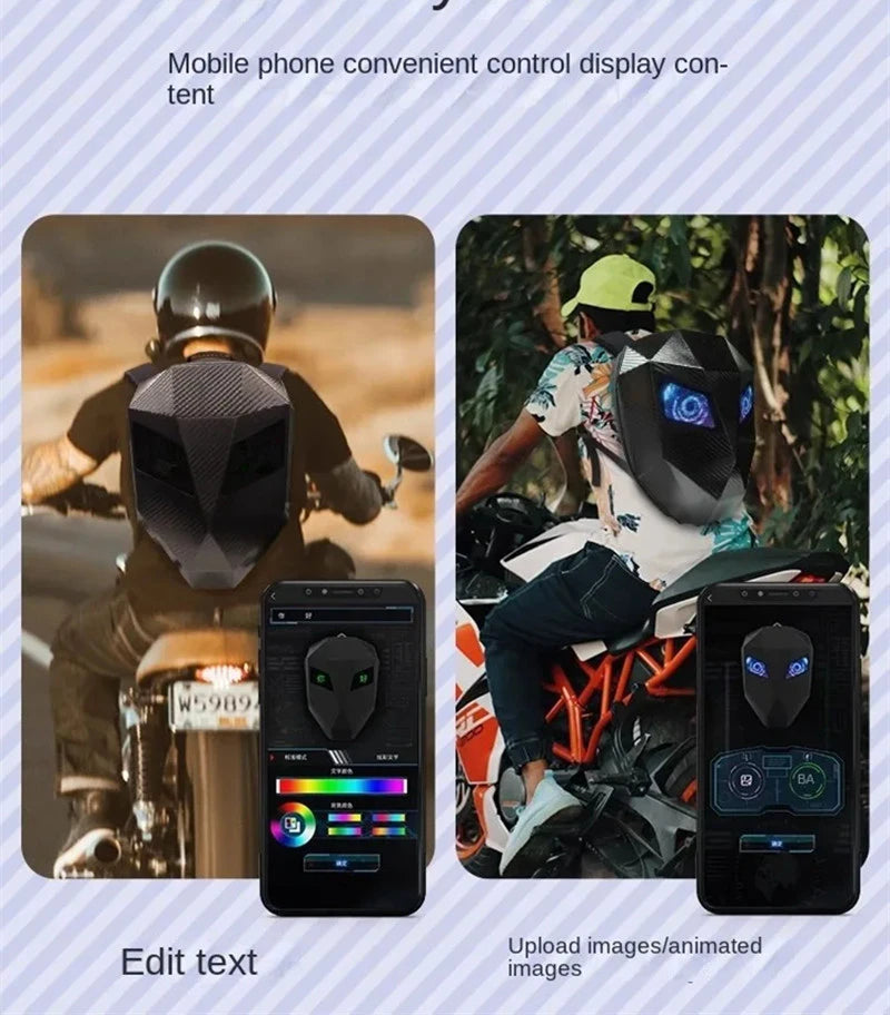 LED Backpack Motorcycle helmet bag Riding equipment waterproof multi-functional luminous backpacks School Bag Back Pack Plecak