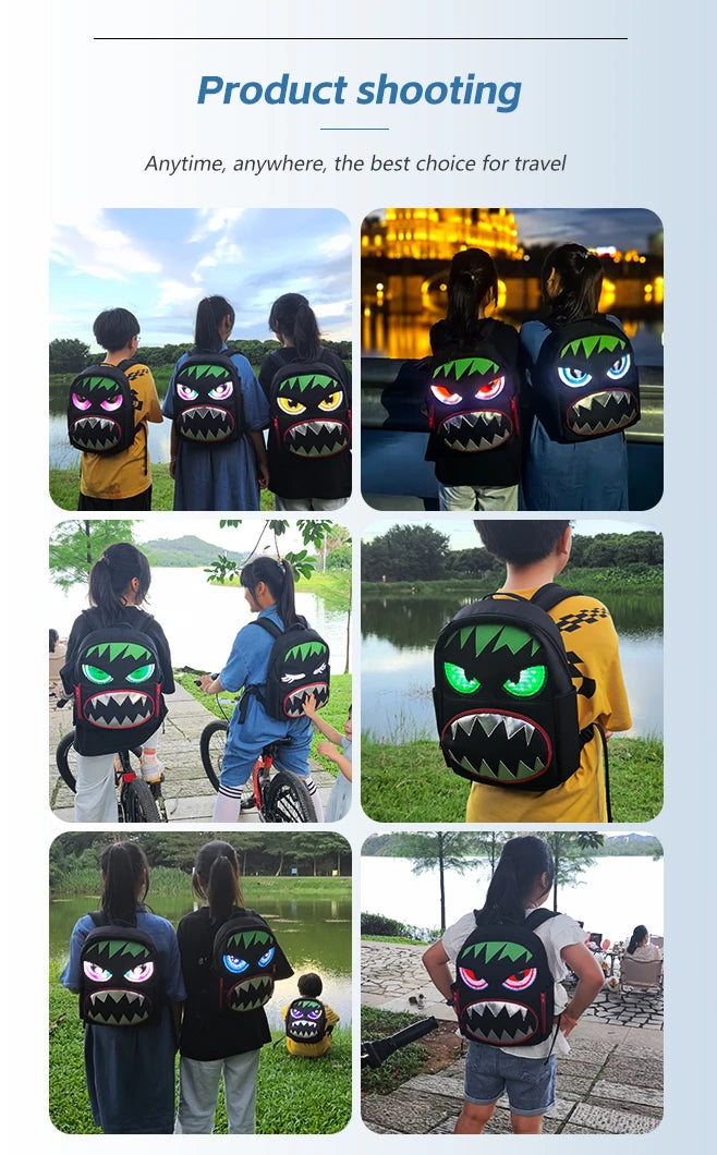 Led Light Backpack Smart App Programmable Picture Animations logo Display Screen Bag Travel Laptop Backpack Student School Bags