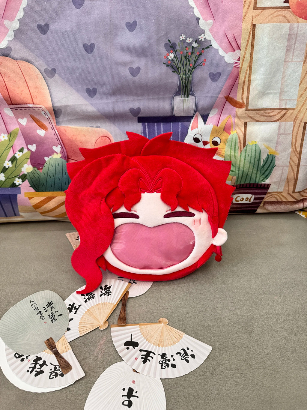 Japan Anime Kakyoin Noriaki Kawaii Big Face Cosplay Itbag Lolita Women Shoulder Bags Plush Backpack Funny Decor Fans Gift Bag