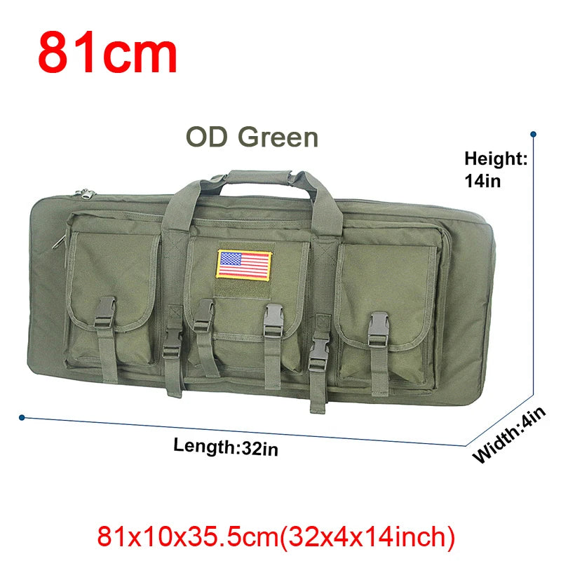 LQARMY 32 38 42 48 inch Tactical Double Rifle Case Molle Rifle Bag Sniper Airsoft Gun Case Backpack Hunting Gun Holster