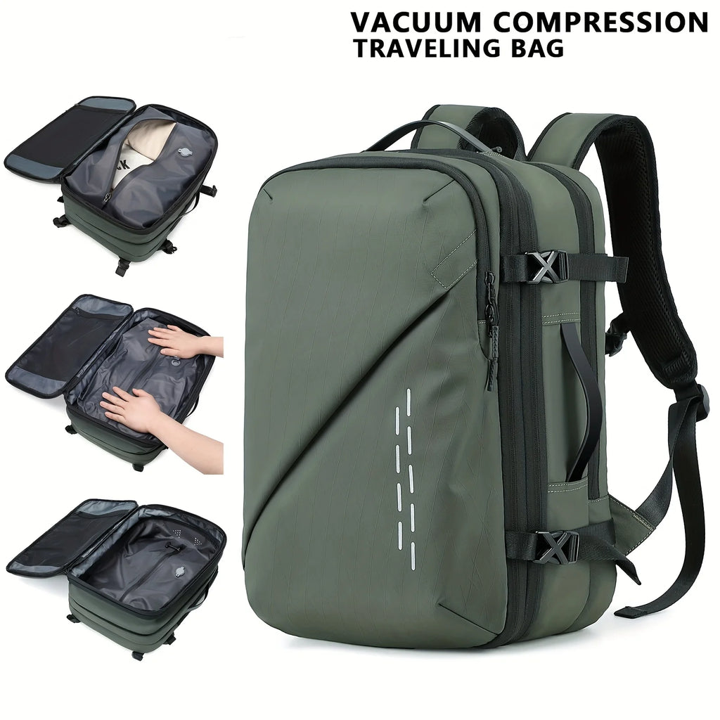 Large capacity fashionable vacuum compression backpack, computer backpack, leisure hiking backpack