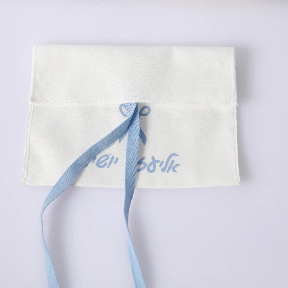 Custom Logo Luxury Jewelry Pouch cotton Envelope Cosmetic Gift Packaging Bag With Bow  Fashion Wedding Gift Bags Candy Bags