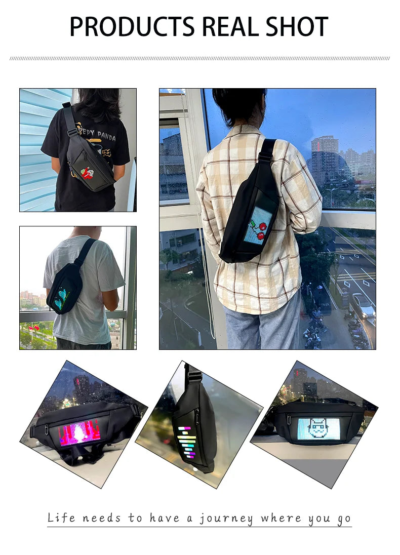 Led Light Backpack Smart App Programmable Picture Animations logo Display Screen Bag Travel Laptop Backpack Student School Bags