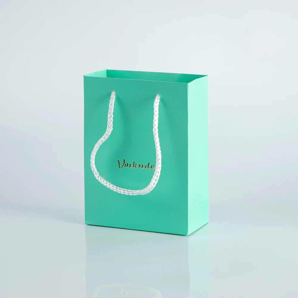 50pcs Custom Logo Luxury Retail Boutique Shopping Tote Bag White Black Kraft Gift Paper Bags For Perfume Shoes Clothes Packaging